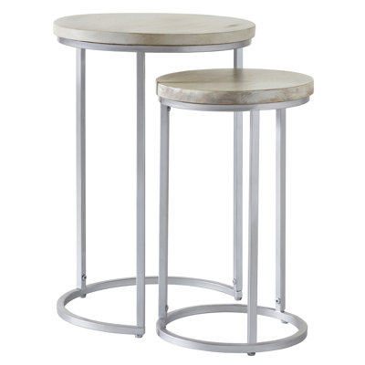 Keavon Solid Wood Frame Nesting Tables