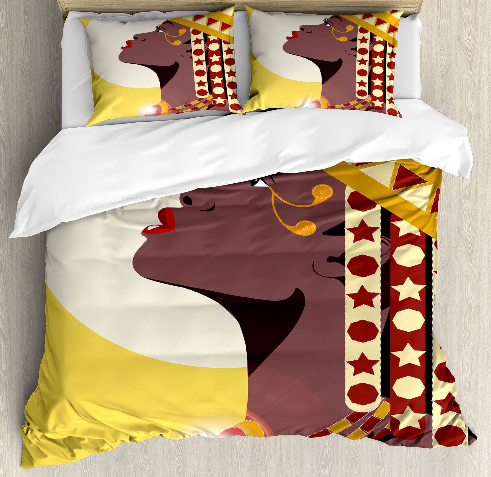 Ambesonne Beautiful Y African Woman Princess With Crown Against Ambesonne Beautiful Y African Woman Princess With Crown Against Sun Kissing Duvet Set Wayfair