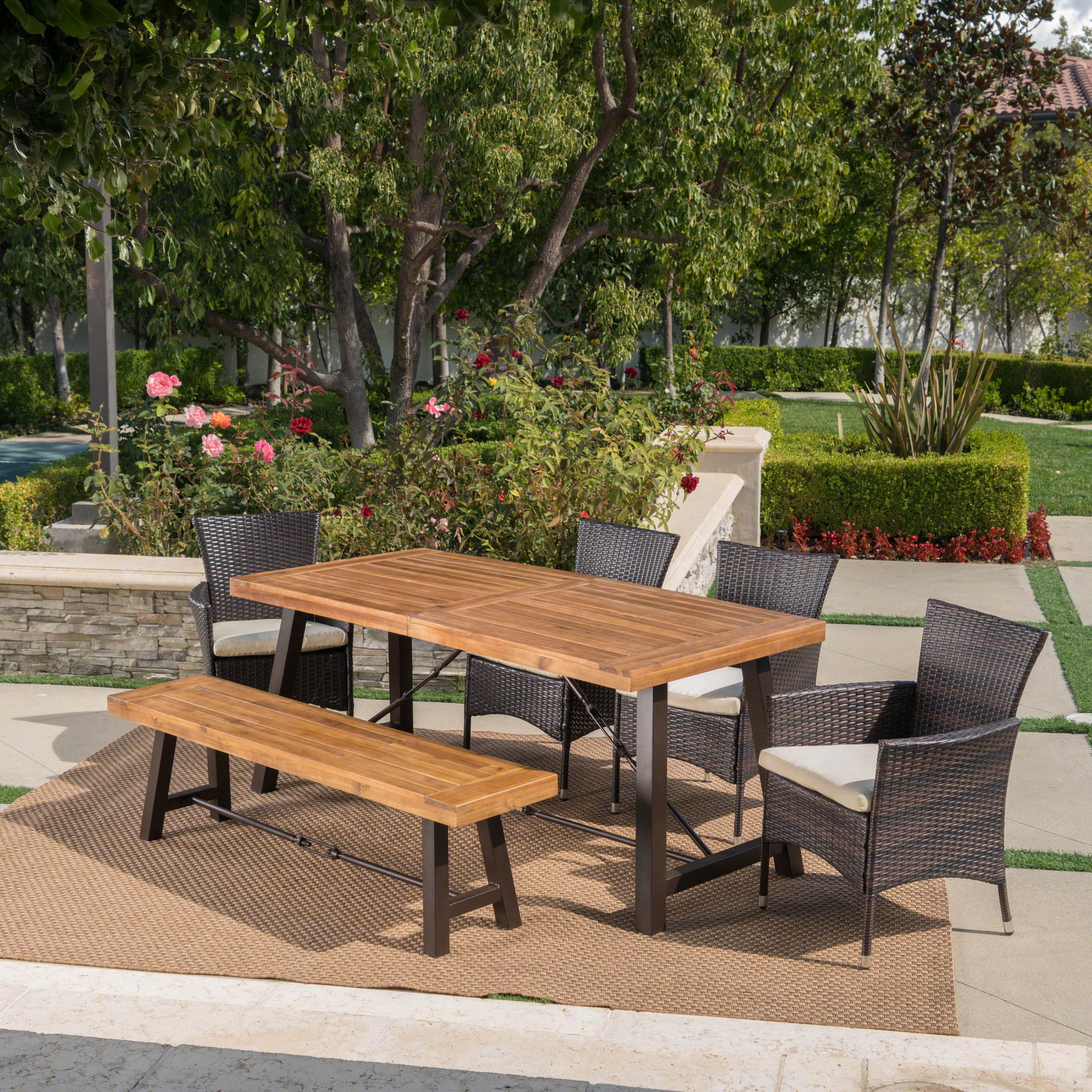 Brayden Studio Antora Outdoor 6 Piece Dining Set With Cushions Antora Outdoor 6 Piece Dining Set