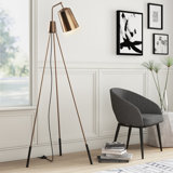 antique brass tripod floor lamp