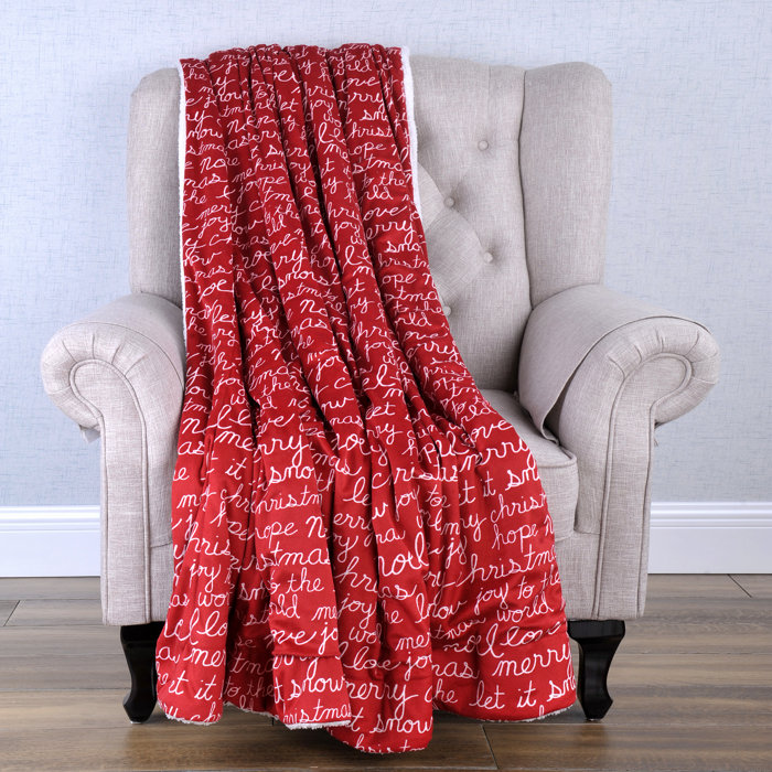The Holiday Aisle Jiang Christmas Script Words Throw Wayfair Ca