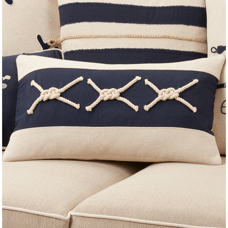 Breakwater Bay Knightsbridge Knotted Rope Applique Rectangular 100 Cotton Pillow Cover Wayfair