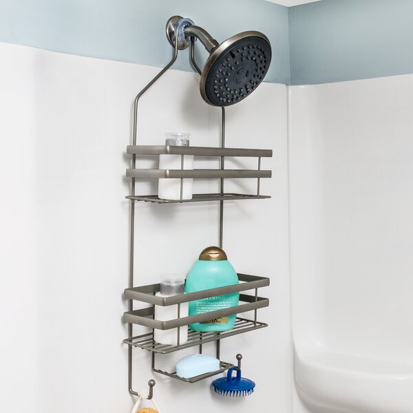 Stainless Steel Corner Shower Basket Shelf Bathroom Corner Rack Holder Hanger MA 