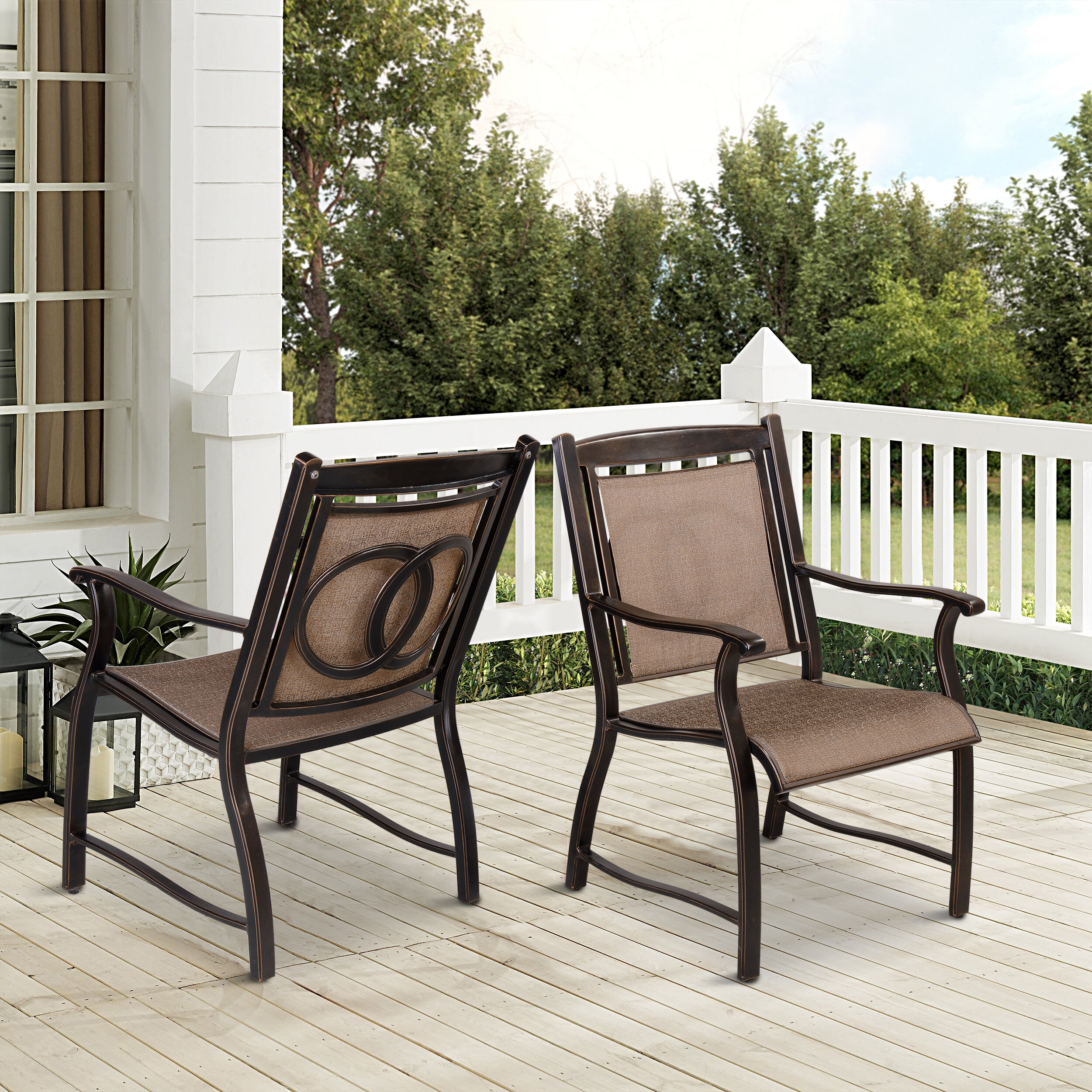 4 pieces outdoor furniture cw aluminum dining chair