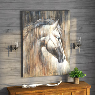 Horse Wall Art You Ll Love Wayfair Texas Horse I Oil Painting Print On Wred Canvas