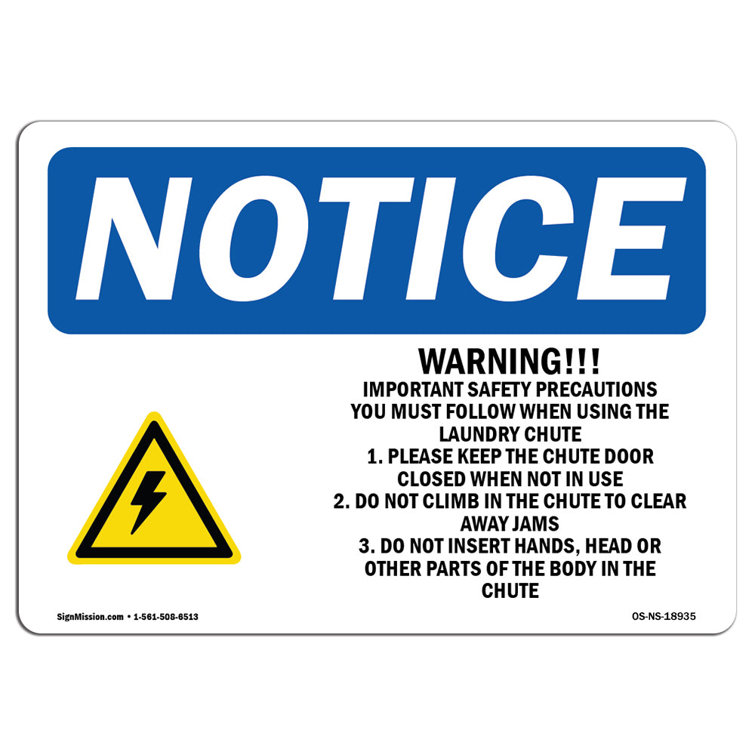 SignMission Warning Important Safety Sign | Wayfair