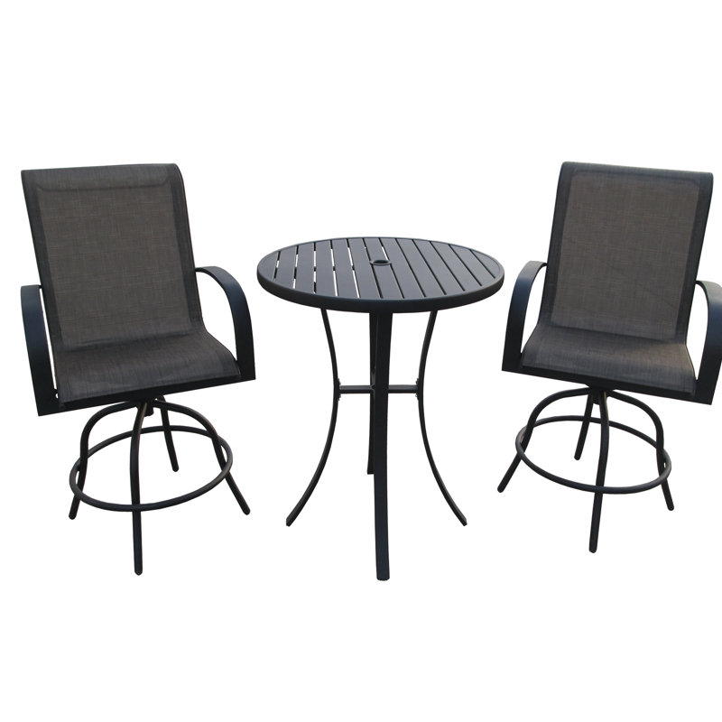 Ebern Designs Stjohn 3 Piece Bar Height Swivel Chair Set With