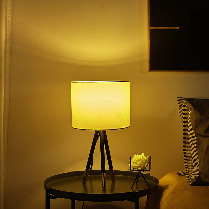 yellow tripod table lamp