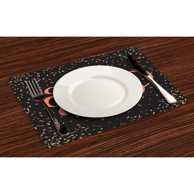East Urban Home Ambesonne Saying Place Mats Set Of 4 Modern Calligraphic Words With Scattered Graphic Washable Fabric Placemats For Dining Table Standard Size Pale Brown Black Wayfair