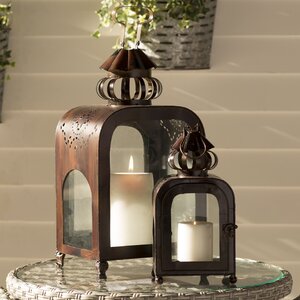 2 Piece Metal Lantern Set