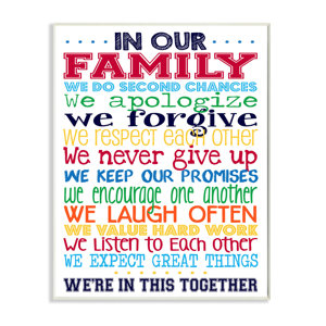 The Kids Room In Our Family Rainbow Typography Wall Plaque