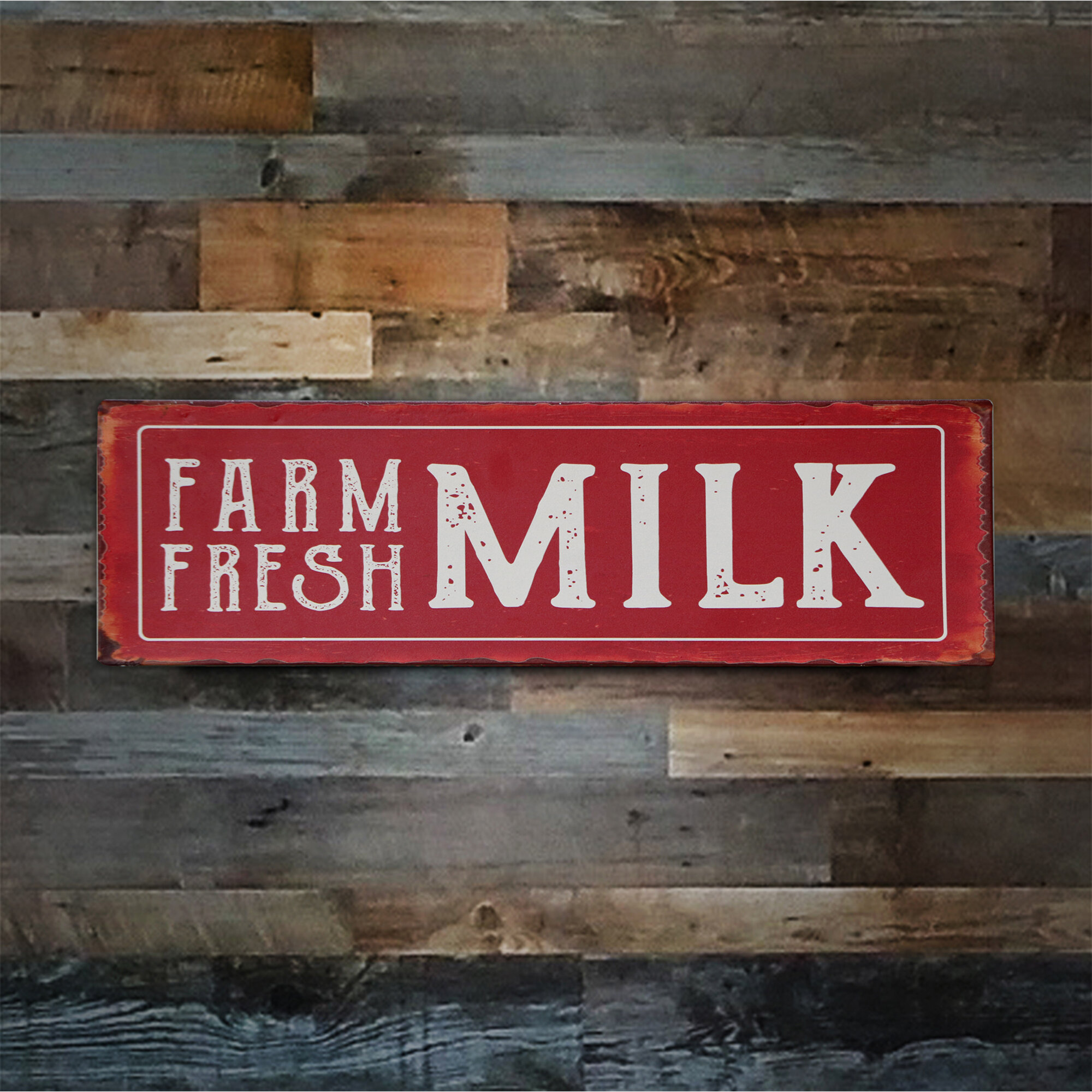 Barnyard Designs Farm Fresh Milk Tin Bar Sign Wayfair