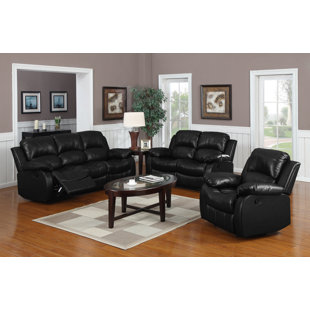Black Leather Living Room Sets You Ll Love Wayfair Quickview