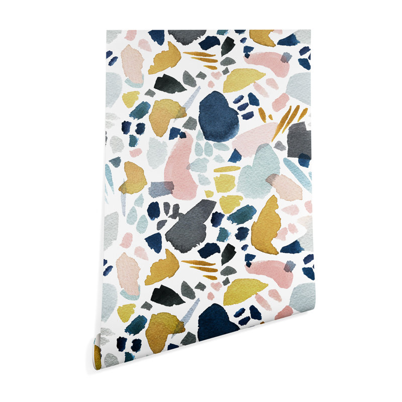 Stephanie Corfee Watercolor Mosaic Smooth Peel And Stick Wallpaper