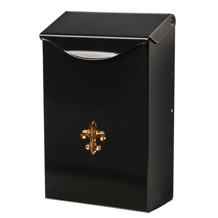 City Classic Small Steel Vertical Wall-Mount Mailbox Black Durable