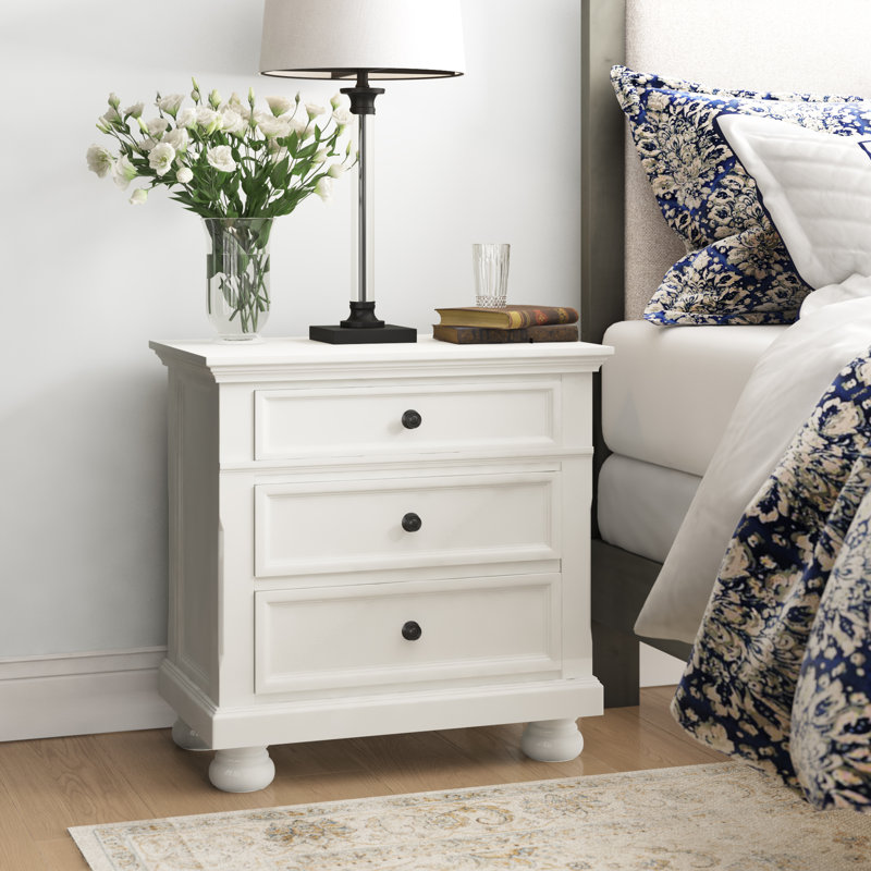 Three Posts Adcox 3 Drawer Nightstand Reviews Wayfair