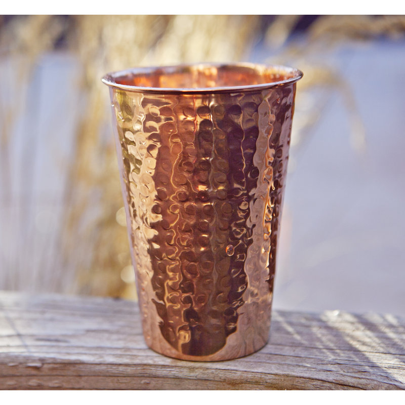 Hammered 16 oz. Copper Drinking Glass