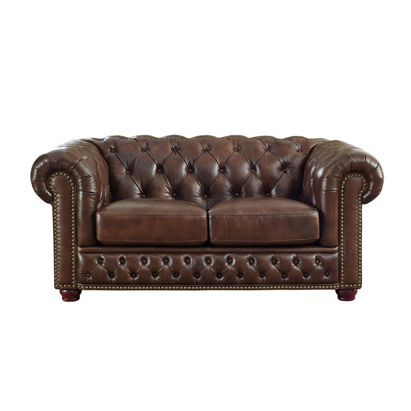 Worcester Leather Chesterfield Loveseat