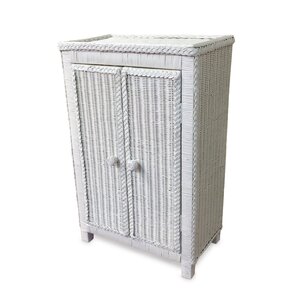 Free Standing Wicker Accent Cabinet