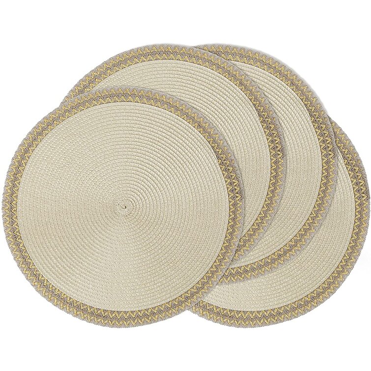 Placemat Package Set of 5 Table Mat Gift Weave Cotton Coasters Round Circular