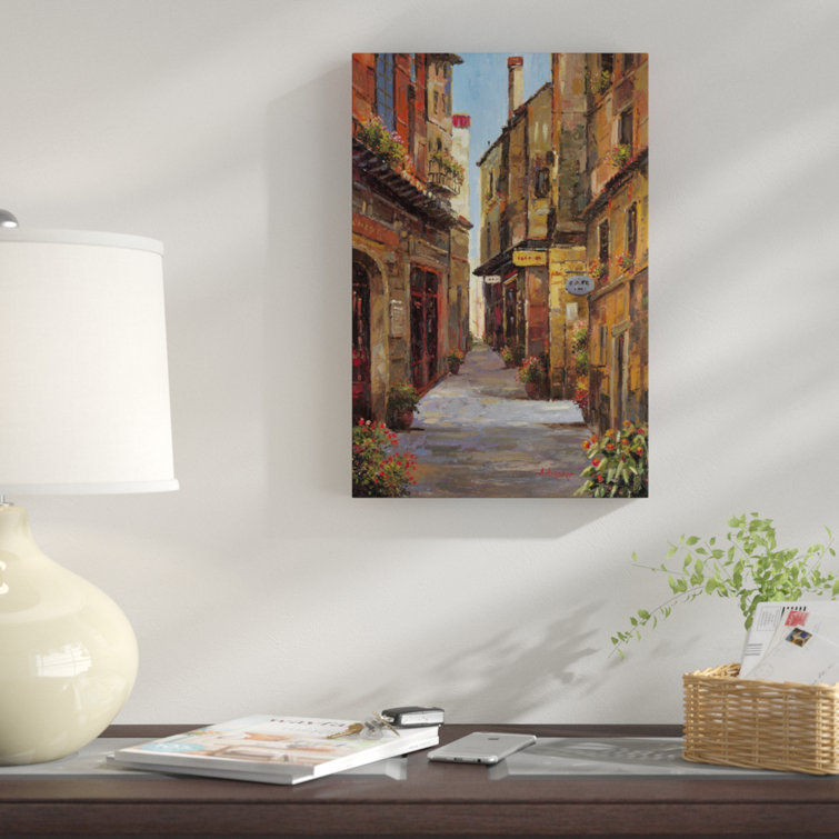 East Urban Home Village Alleyway By A Herbert Wrapped Canvas Print Wayfair