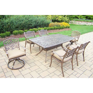 Go to store & view more images Mississippi 7 Piece Dining Set with Cushions by Oakland Living