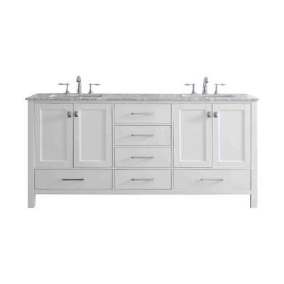 Brayden Studio Pichardo 78 Transitional Double Bathroom Vanity Set