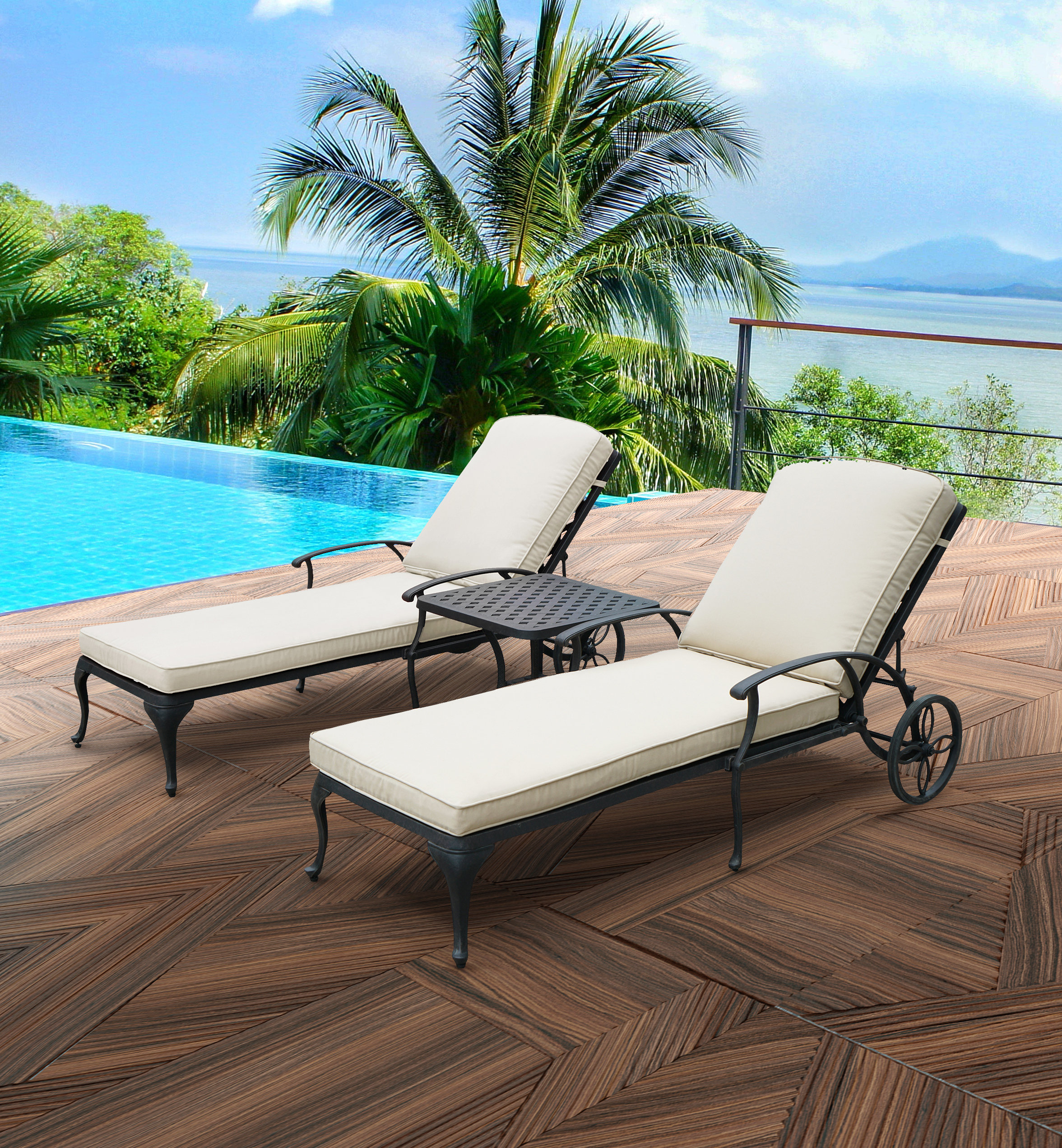 green resin sun lounger