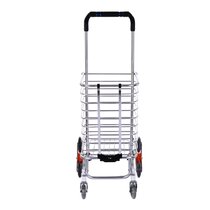 Wesoky Folding Shopping Cart with Wheels 200 Lbs Compact Grocery Cart Waterproof Lightweight Utility Cart with Bungee Cord 2 in 1 Stair Climber Cart 
