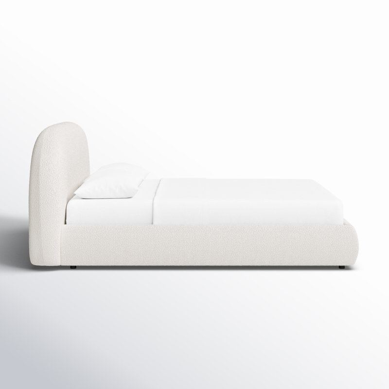 Sadarius Upholstered Bed Color: Ivory White Boucle, Size: King