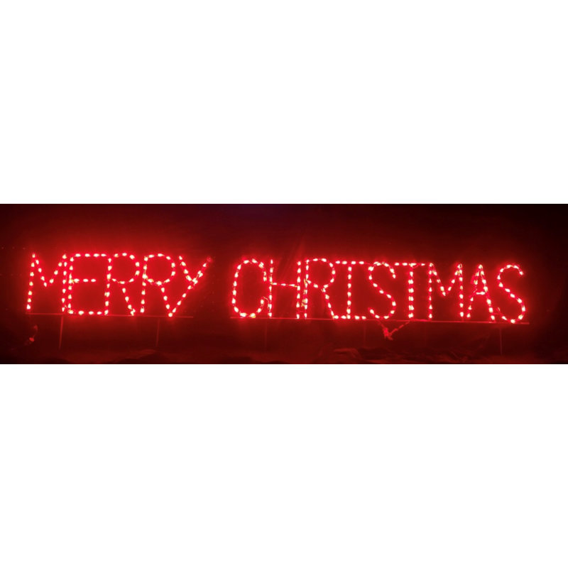 The Holiday Aisle Led Lit Merry Christmas Yard Sign Block Letters String Light Reviews Wayfair
