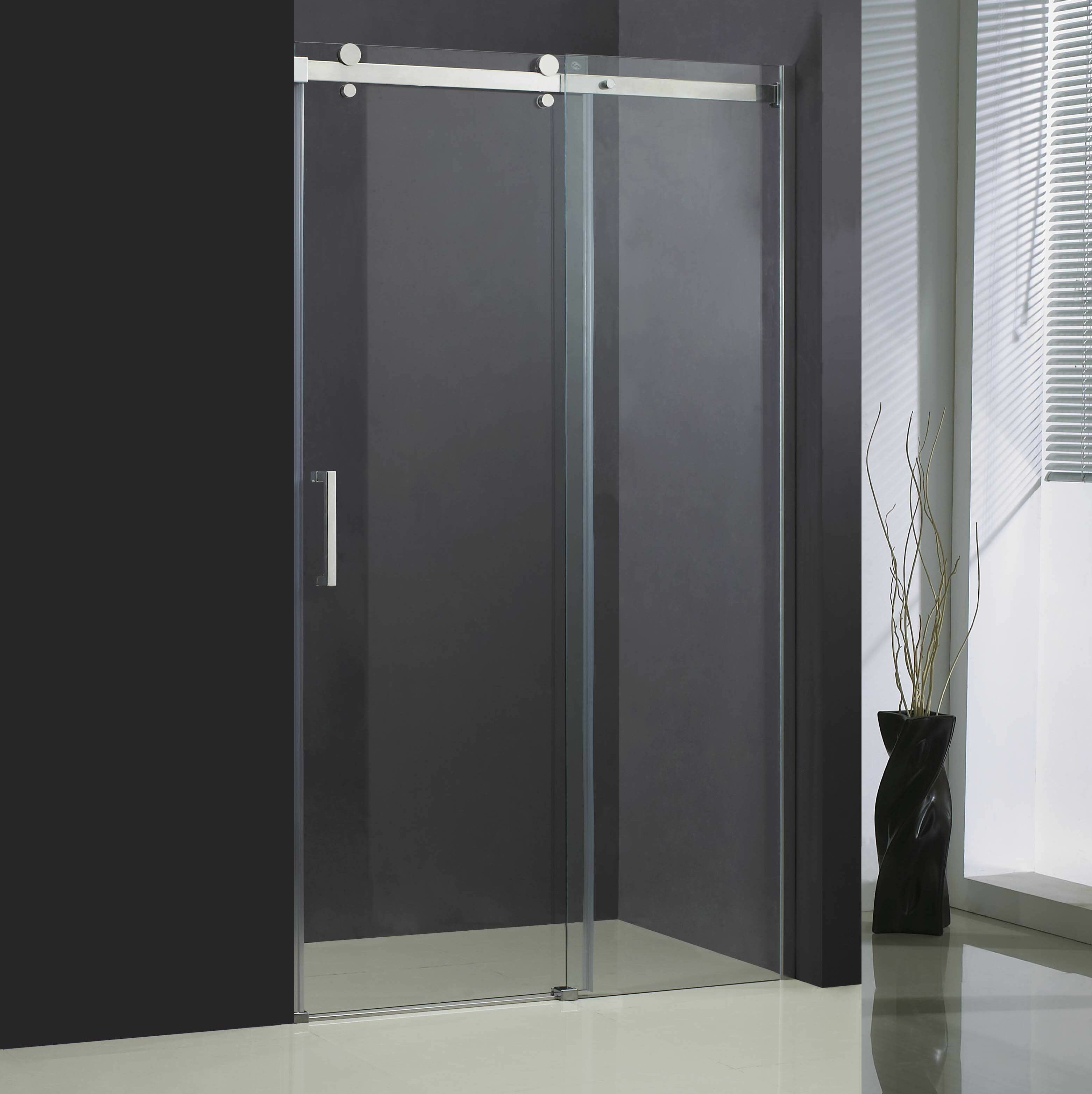 Eva I 48 X 78 75 Single Sliding Semi Frameless Shower Door With Base