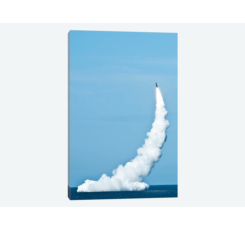 East Urban Home An Unarmed Trident Ii D5 Missile Launches From Uss Nevada Graphic Art Print On Canvas Wayfair