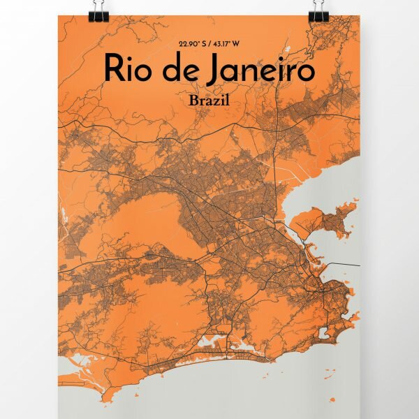 Ourposter Com Rio De Janeiro City Map Panoramic Graphic Art Wayfair