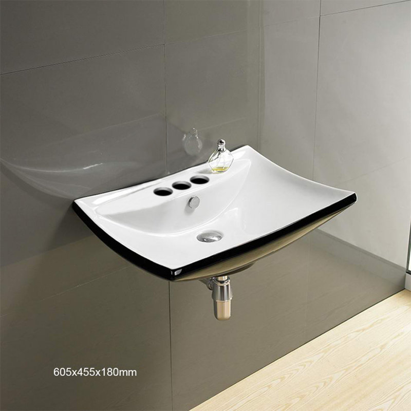 American Imaginations Center Drilling Ceramic Rectangular Wall Mount Bathroom Sink With Overflow Wayfair