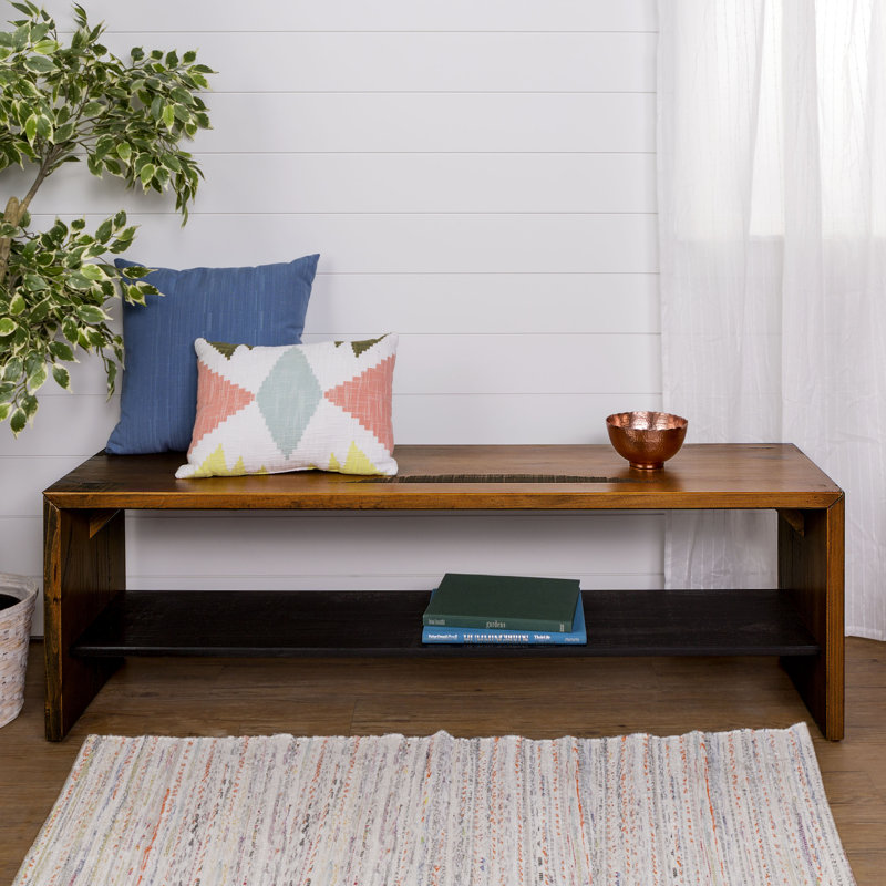Loon Peak Arocho 58 Wood Storage Bench Reviews Wayfair