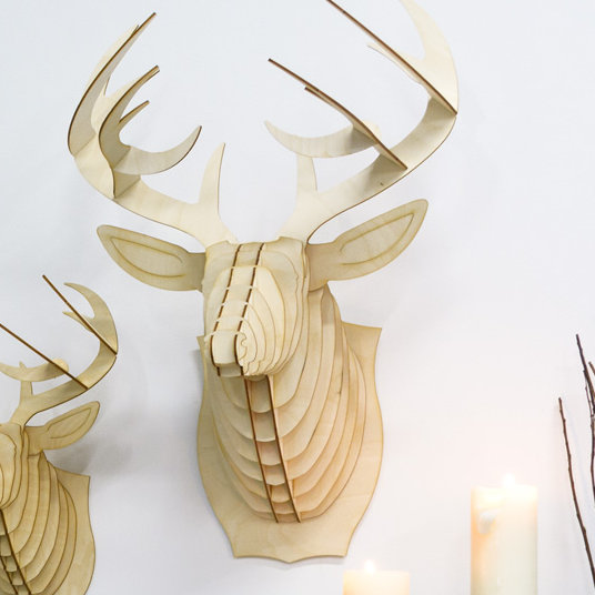 Rustic Wood Effect Standing Reindeer Garden Ornament Deer Outdoor Statue Stag