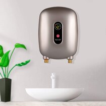 110V 8L Electric Tankless Hot Water Heater Kitchen Bathroom Home 55℃-75℃ gf 