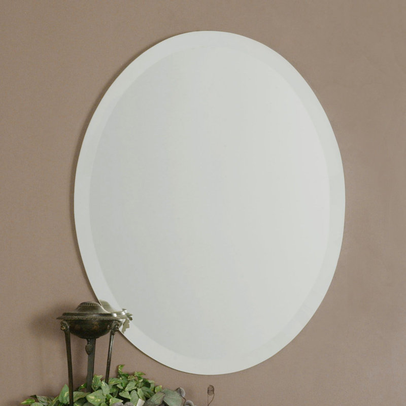 Three Posts Weatherford Frameless Vanity Traditional Beveled Wall Mirror Reviews Wayfair