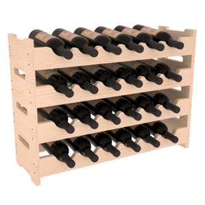 Karnes Pine Mini Scalloped 24 Bottle Tabletop Wine Rack by Red Barrel Studio