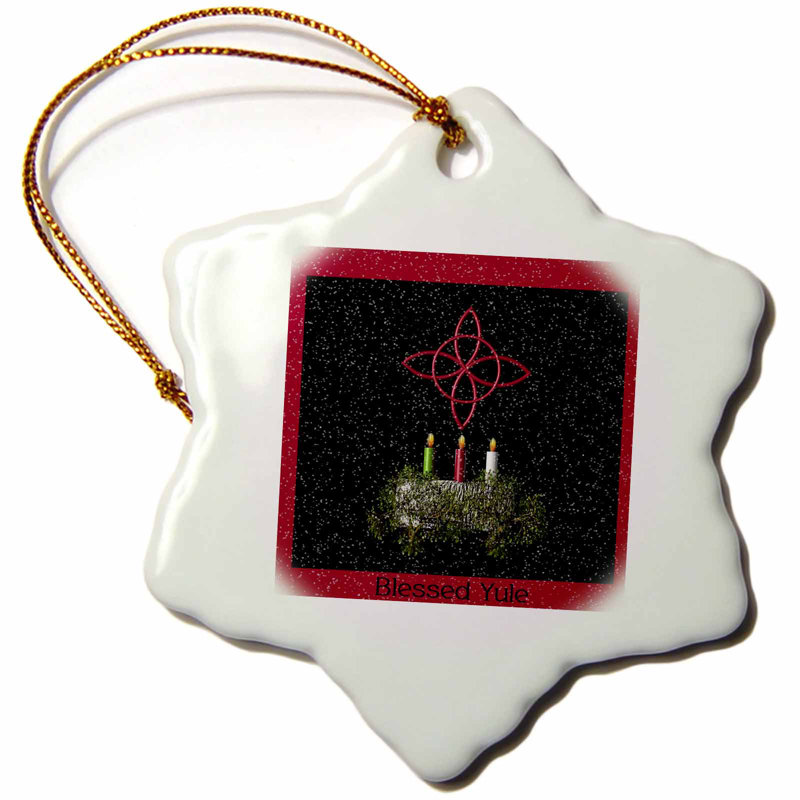 The Holiday Aisle Yule Log With Candles And Holly Snowflake Holiday Shaped Ornament Wayfair