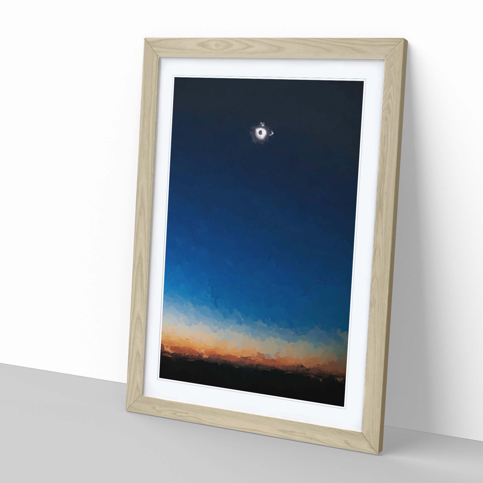 Leinwandbild Kunst-Druck 100x70 Bilder Weltall Sonnenfinsternis 