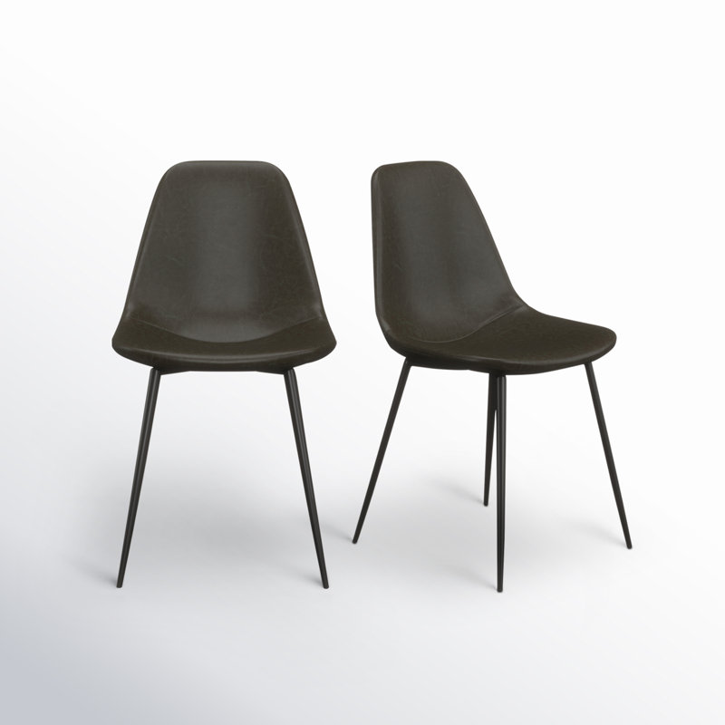 Kody Vegan Leather Side Chair Upholstery Color: Black Vegan Leather