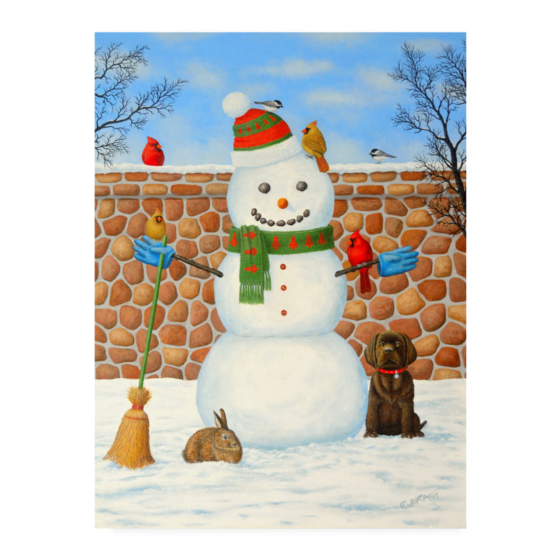 The Holiday Aisle Snowman And Wildlife Acrylic Painting Print On