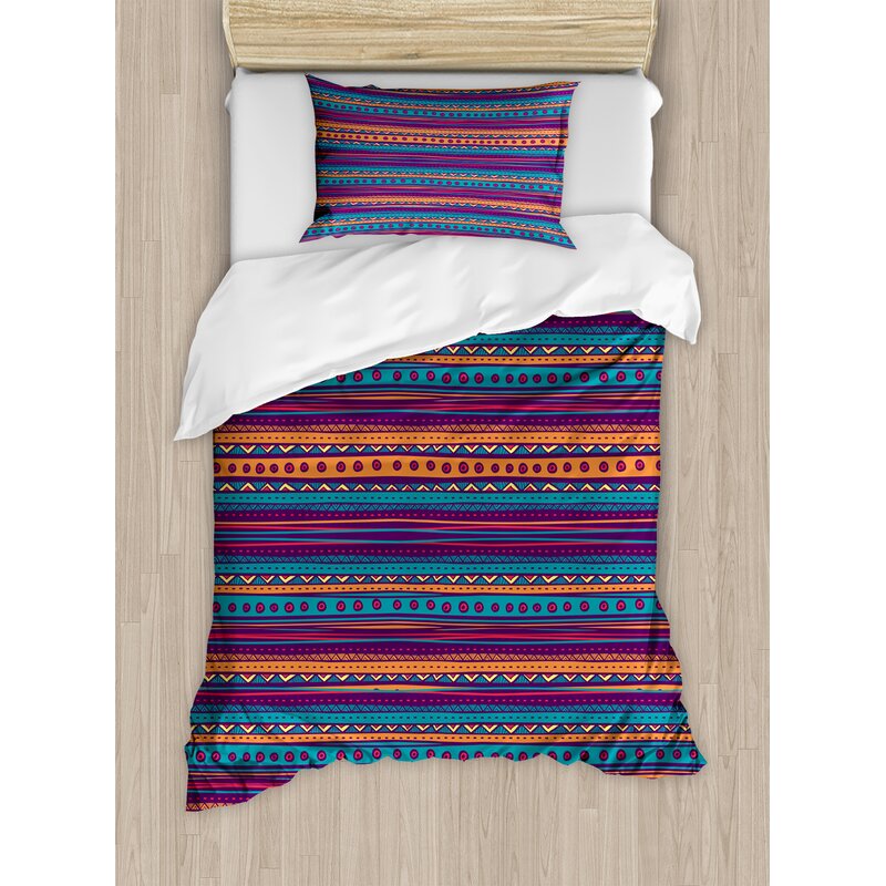 East Urban Home Tribal Striped Retro Aztec Pattern With Rich