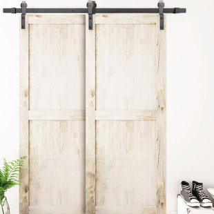 Byp Closet Doors Wayfair Sliding Single Track Byp Double Door Clic Design Barn Hardware