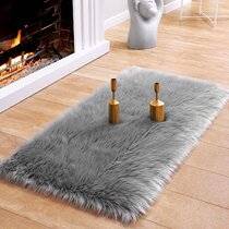 Beige Faux Fur Rugs Dense Rabbit Luxury Carpet Rug Large Long Hallway Runner Mat