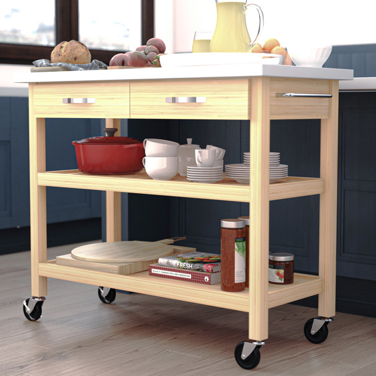 Rosecliff Heights Strohm Kitchen Cart Stainless Steel Reviews Wayfair