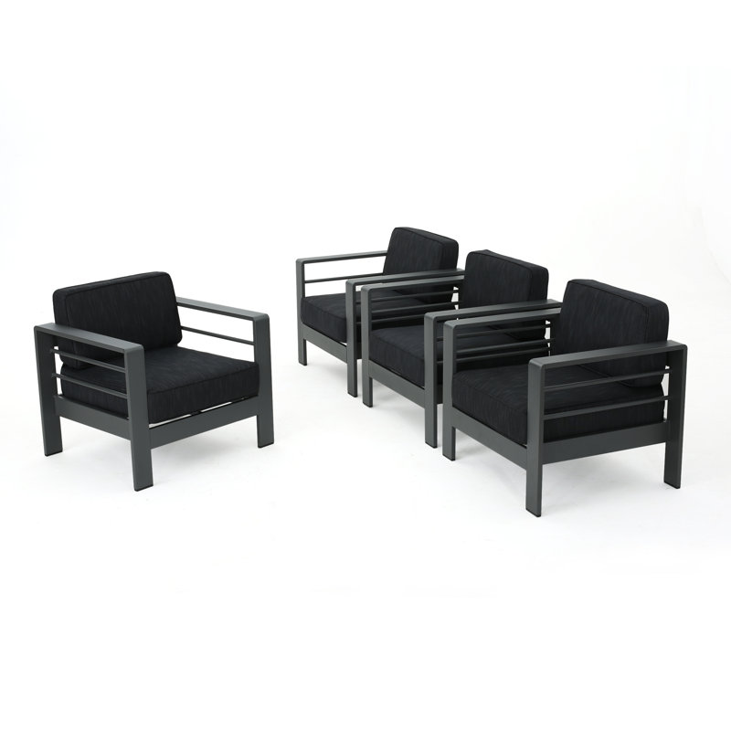Royalston Contemporary Aluminum Chair with Cushions ...