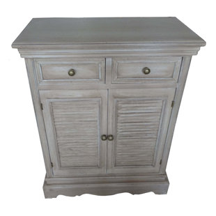Go to store & view more images Wood Louvered 2 Drawer Accent Cabinet by Attraction Design Home